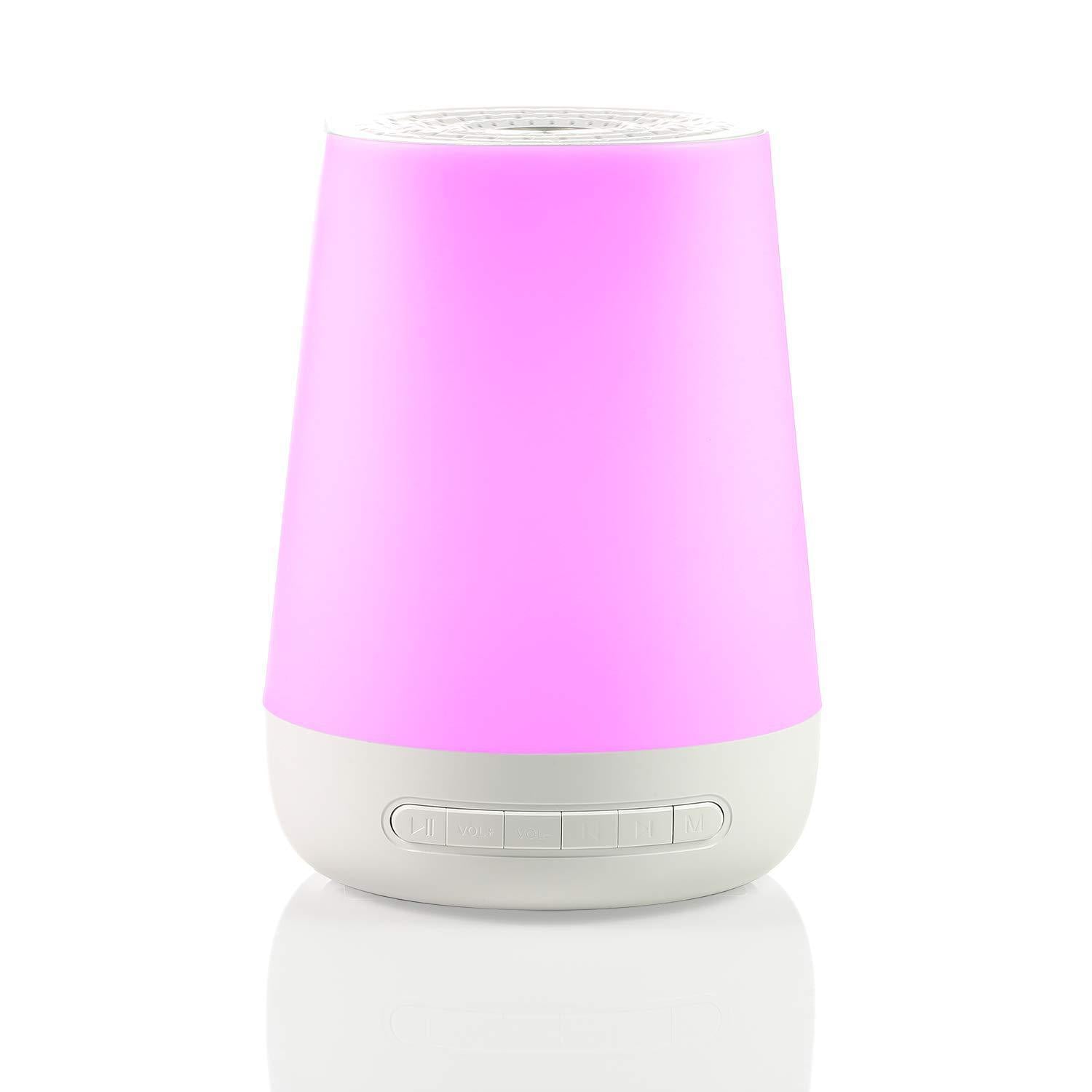 Pink and white cylindrical device on a white background