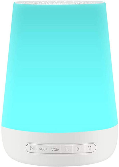 Turquoise and white electronic device with control buttons on a white background