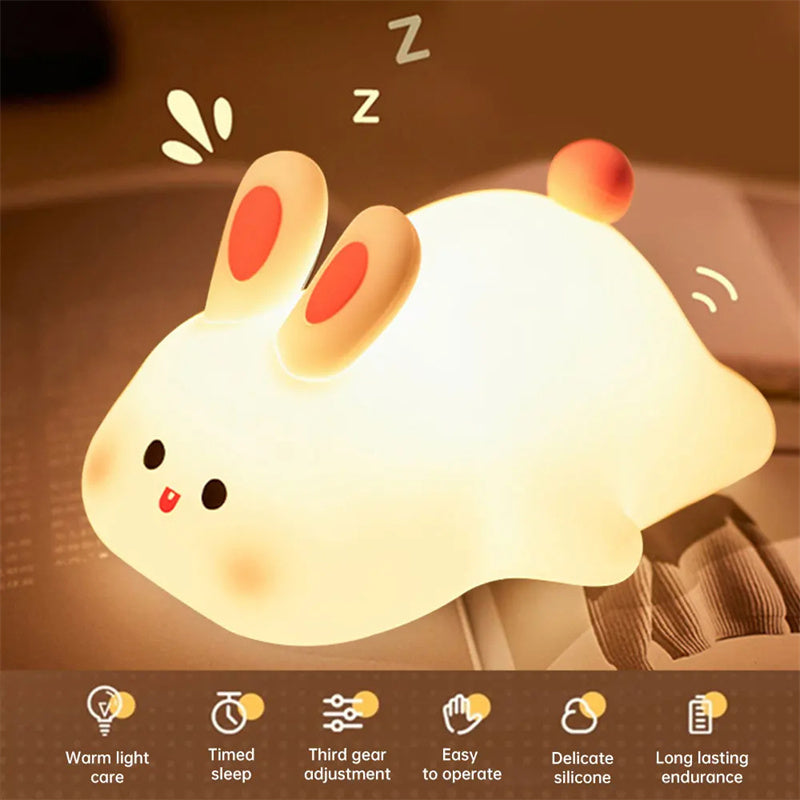 The Adorable Big Face Rabbit LED Touch Night Light
