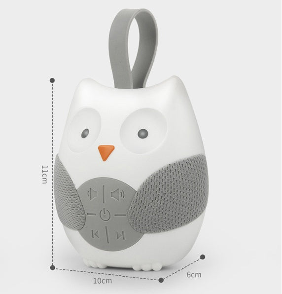 Owl-shaped device with measurement details on a white background