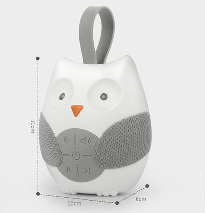Owl-shaped device with measurement details on a white background