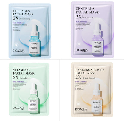Collagen Face Mask | Moisturizing & Firming Sheet Mask with Hyaluronic Acid for Glowing Skin