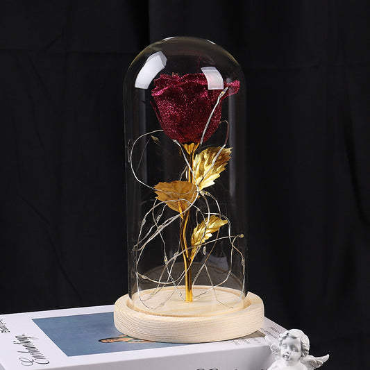 Eternal Rose Flowers LED Light in Glass Cover